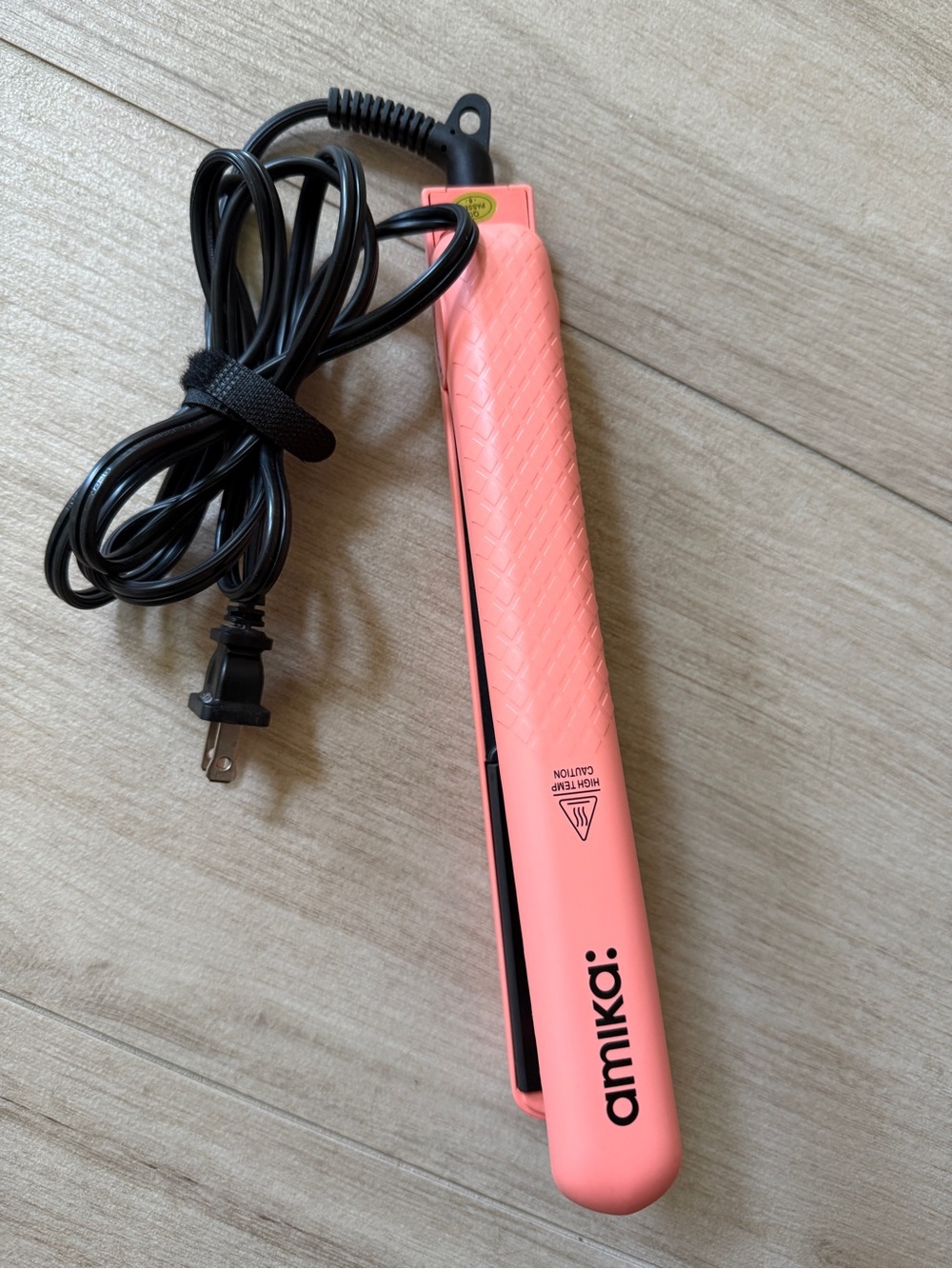 AMIKA Coral Pink Hair Straightener with Textured Grip